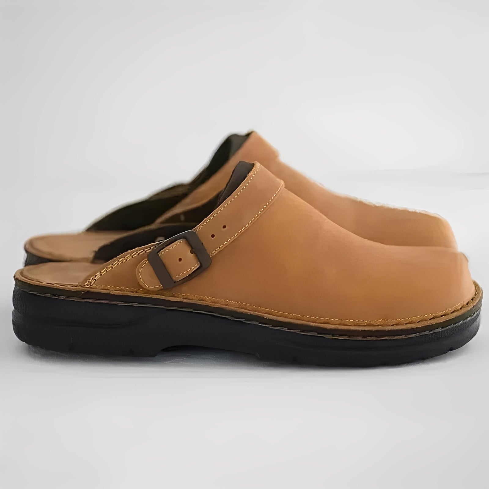 Men's Premium Leather Slippers with Comfort Support Insole - Stylish & Durable Footwear