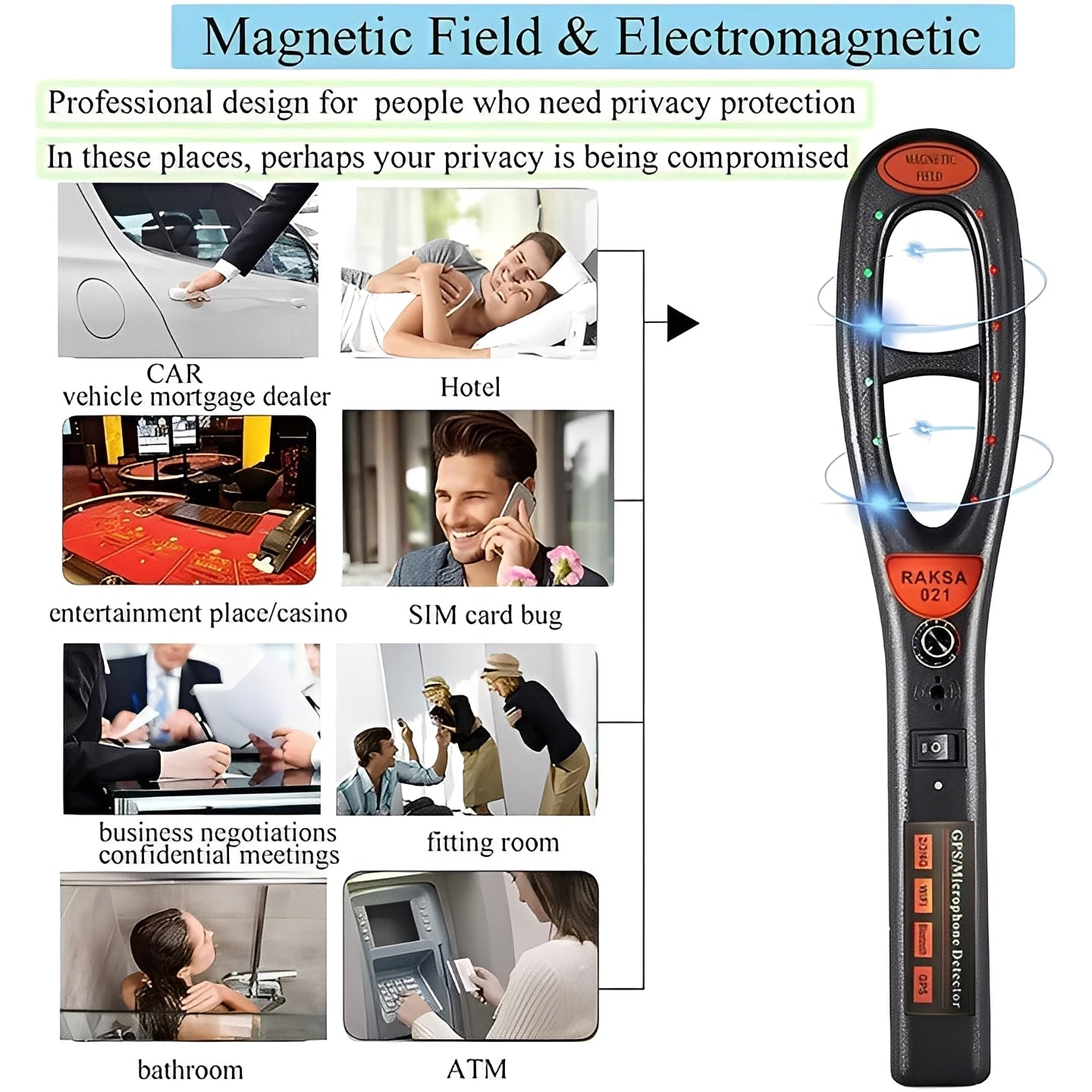 Rechargeable RF Signal Scanning Device - Portable Frequency Detector with Long Battery Life