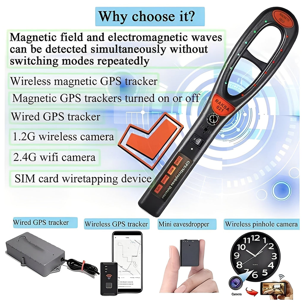 Rechargeable RF Signal Scanning Device - Portable Frequency Detector with Long Battery Life
