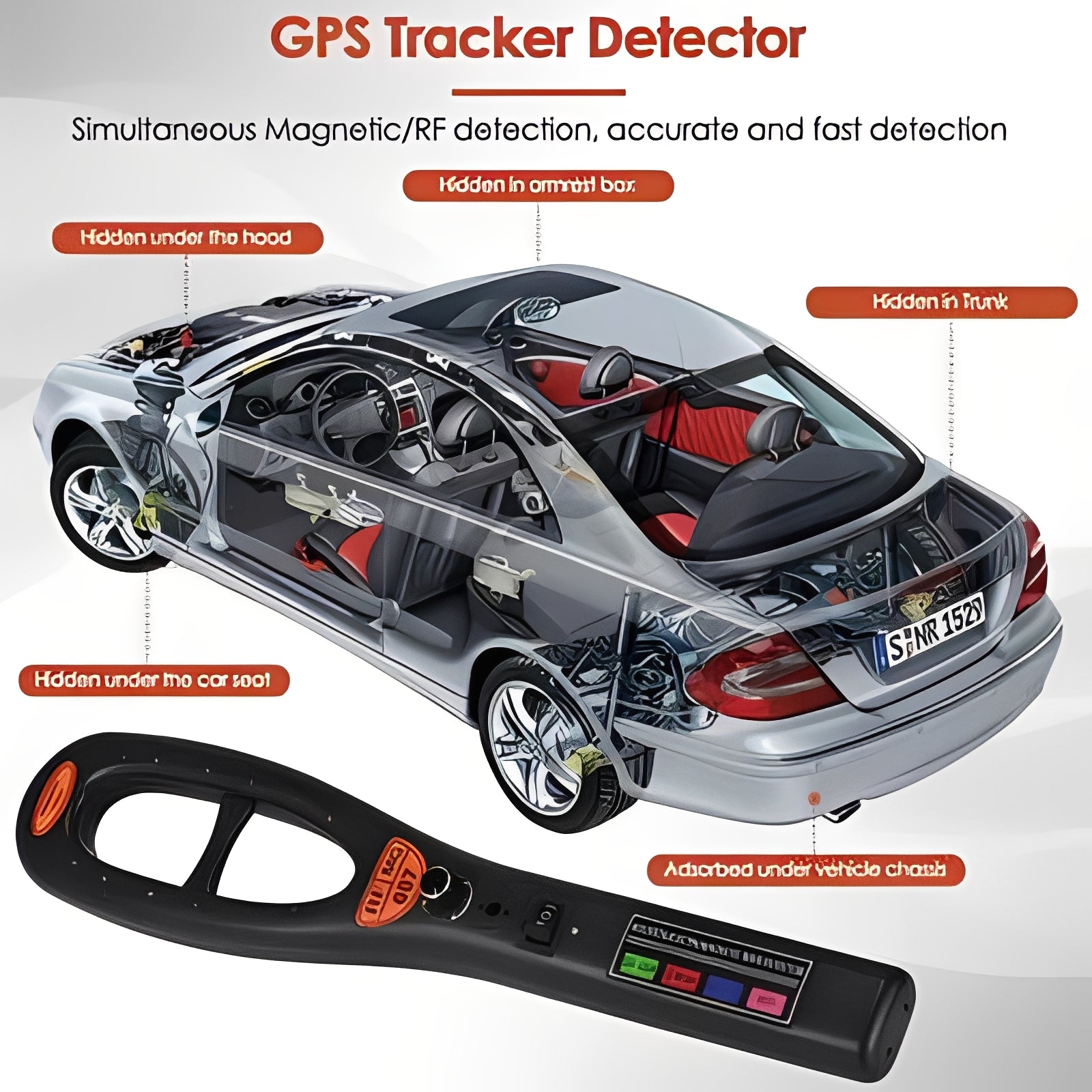 Rechargeable RF Signal Scanning Device - Portable Frequency Detector with Long Battery Life