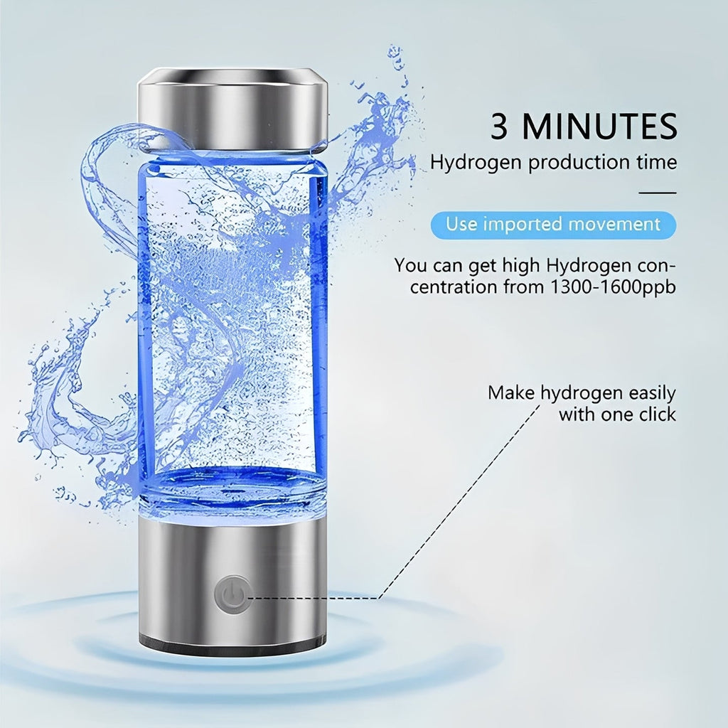 USB Rechargeable Portable Hydrogen Water Bottle - Infuse Water with Hydrogen for Health Benefits