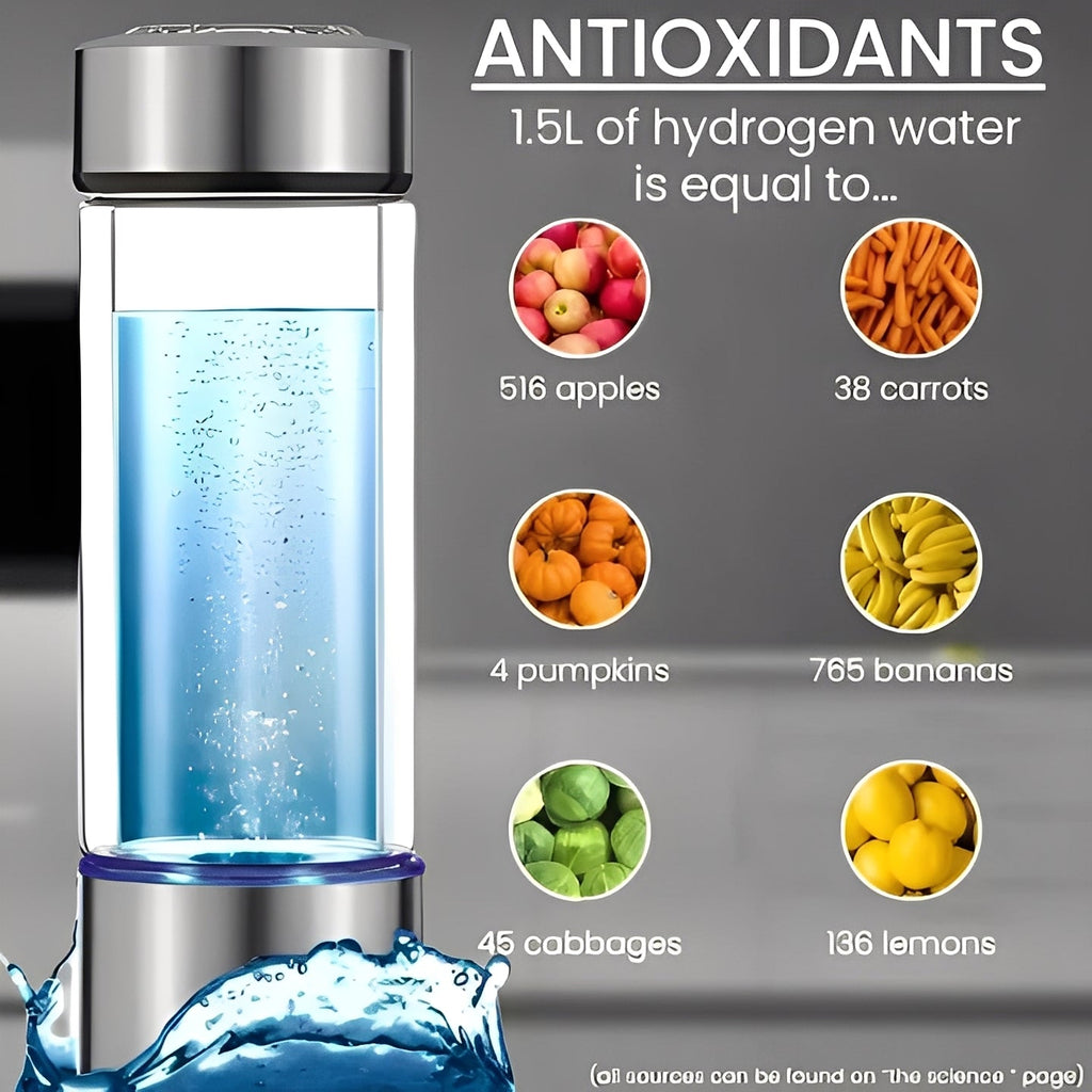 USB Rechargeable Portable Hydrogen Water Bottle - Infuse Water with Hydrogen for Health Benefits