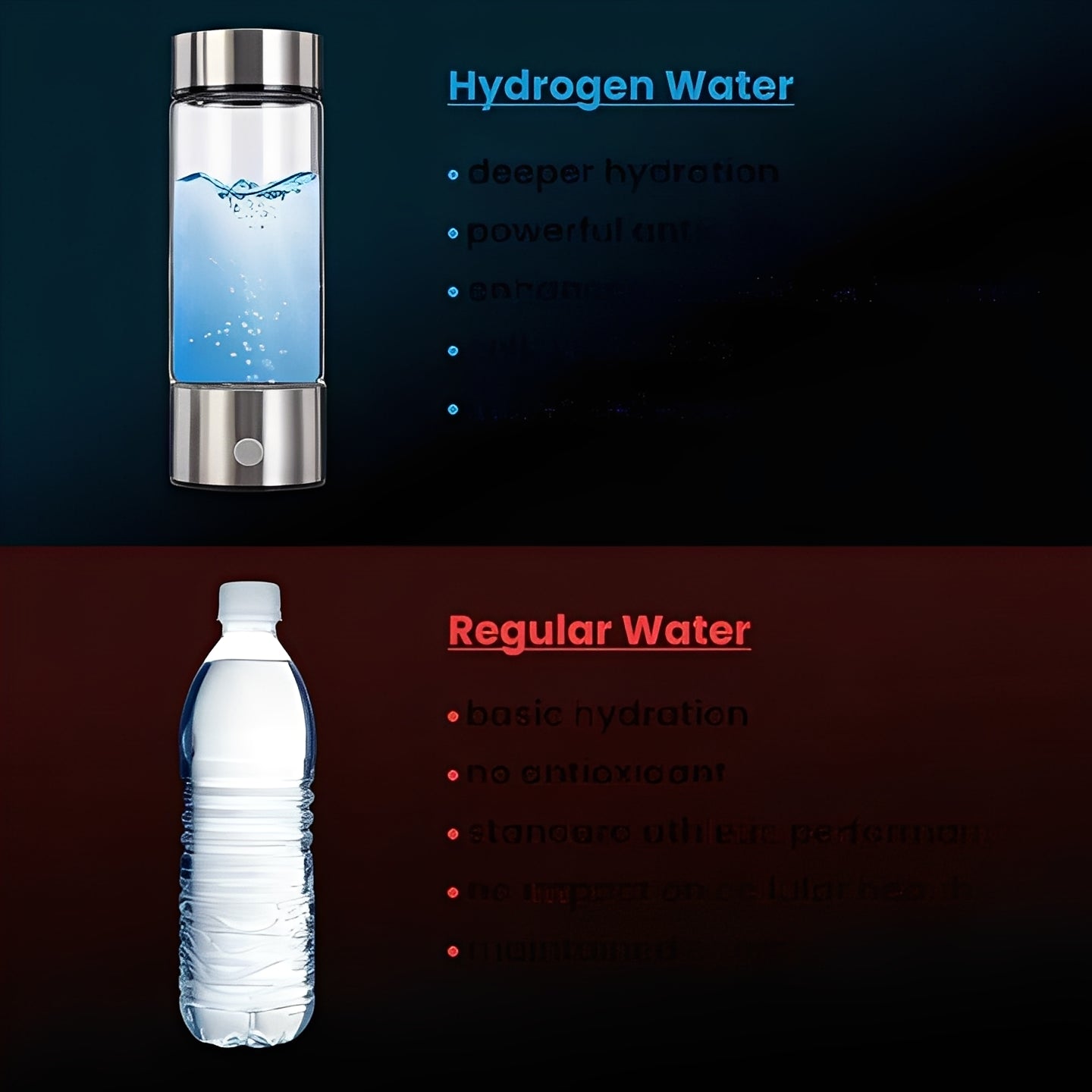 USB Rechargeable Portable Hydrogen Water Bottle - Infuse Water with Hydrogen for Health Benefits
