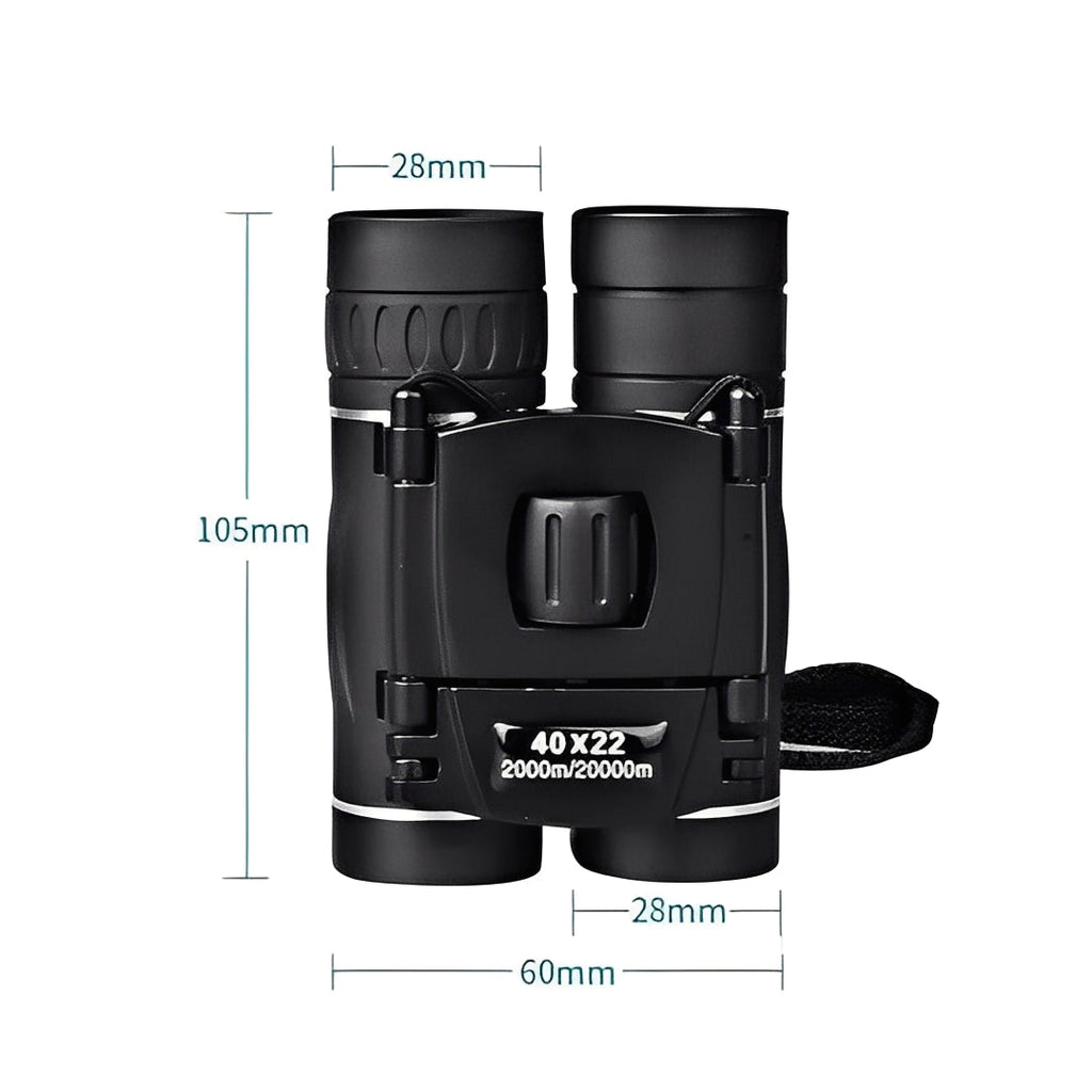 Compact 40x22 Portable Binoculars - Foldable Design for Easy Travel & Outdoor Adventures