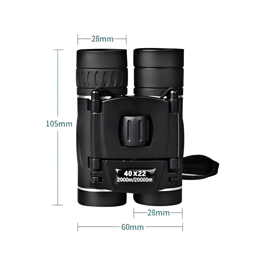 Compact 40x22 Portable Binoculars - Foldable Design for Easy Travel & Outdoor Adventures