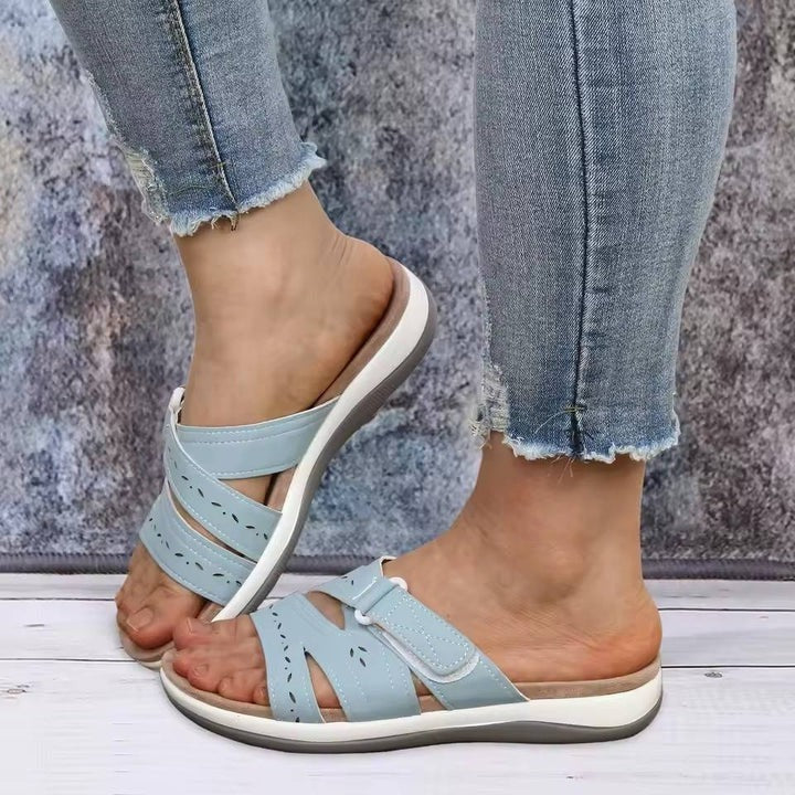Adjustable Women's Open Toe Slide Sandals - Comfortable & Stylish Footwear