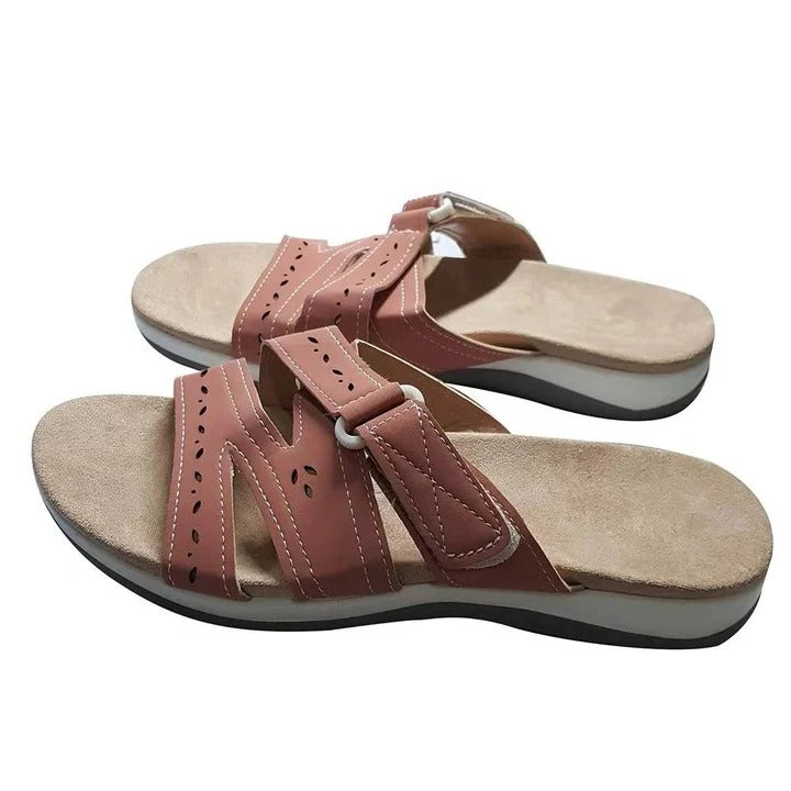 Adjustable Women's Open Toe Slide Sandals - Comfortable & Stylish Footwear