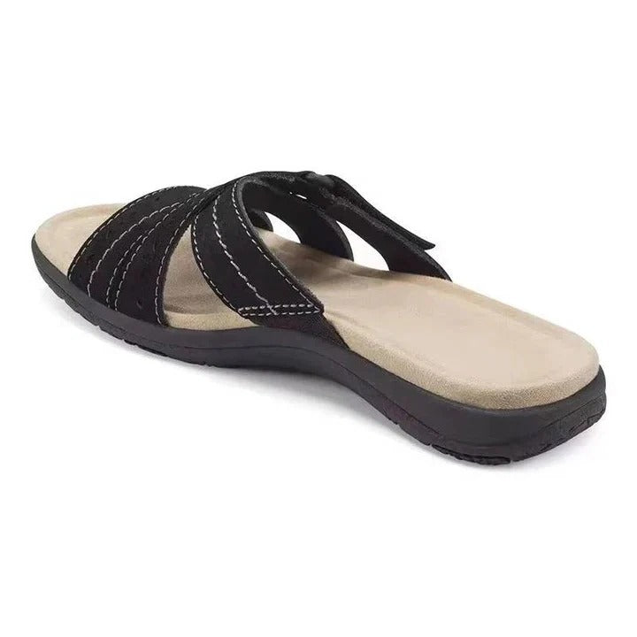Adjustable Women's Open Toe Slide Sandals - Comfortable & Stylish Footwear