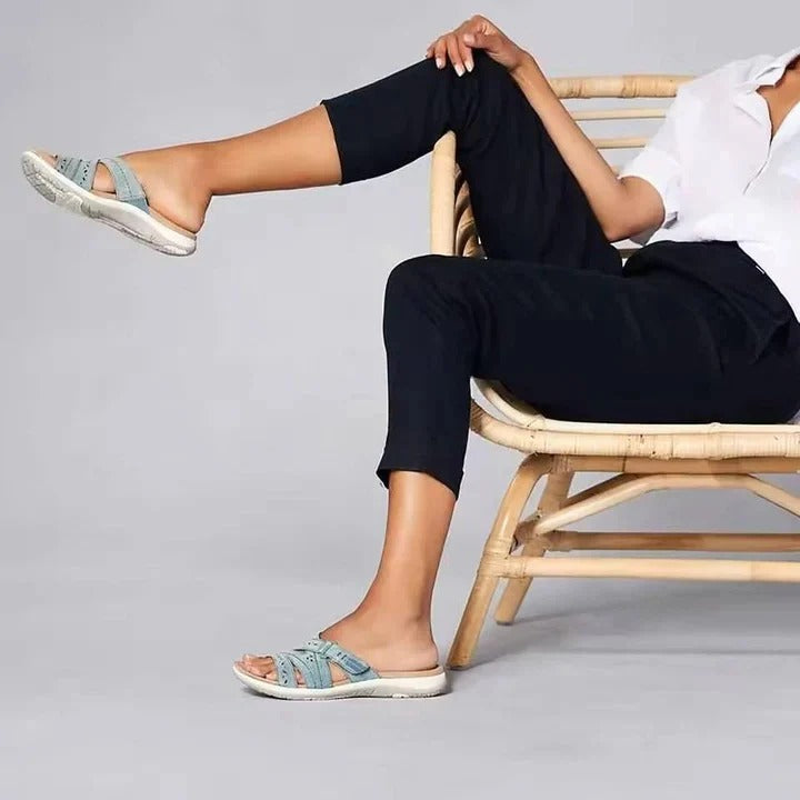 Adjustable Women's Open Toe Slide Sandals - Comfortable & Stylish Footwear