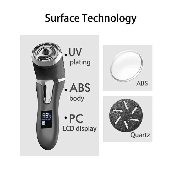 Rechargeable Electric Foot File with Rotating Roller Head - Professional Pedicure Tool for Smooth, Soft Feet