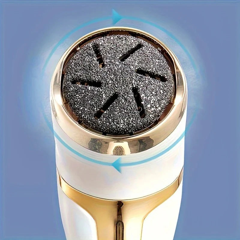 Rechargeable Electric Foot File with Rotating Roller Head - Professional Pedicure Tool for Smooth, Soft Feet