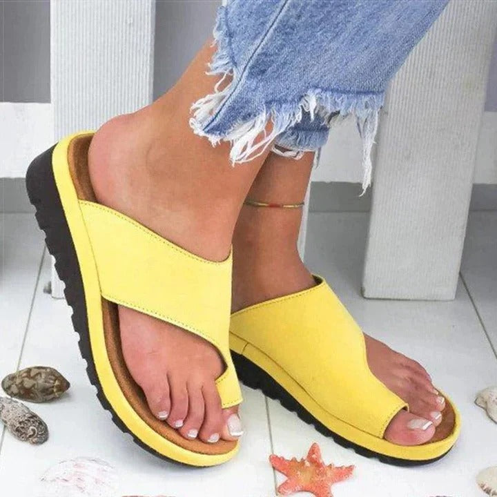 Stylish Slip-On Sandals for Women - Premium PU Leather Upper, Comfortable and Versatile Footwear