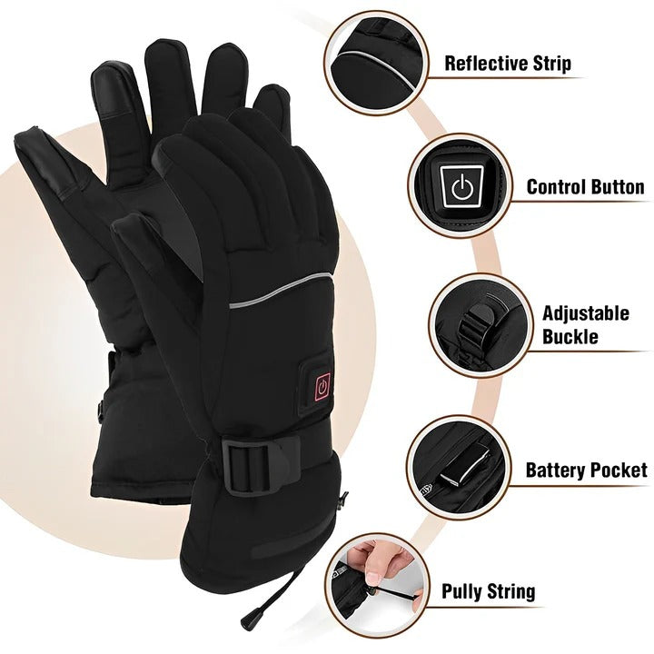 Rechargeable Electric Heated Gloves for Ultimate Warmth - Adjustable Temperature, Waterproof, & Touchscreen Compatible