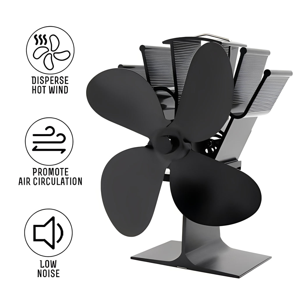Heat Activated Stove Fan for Efficient Fireplace Heat Distribution - Boost Comfort & Save Energy