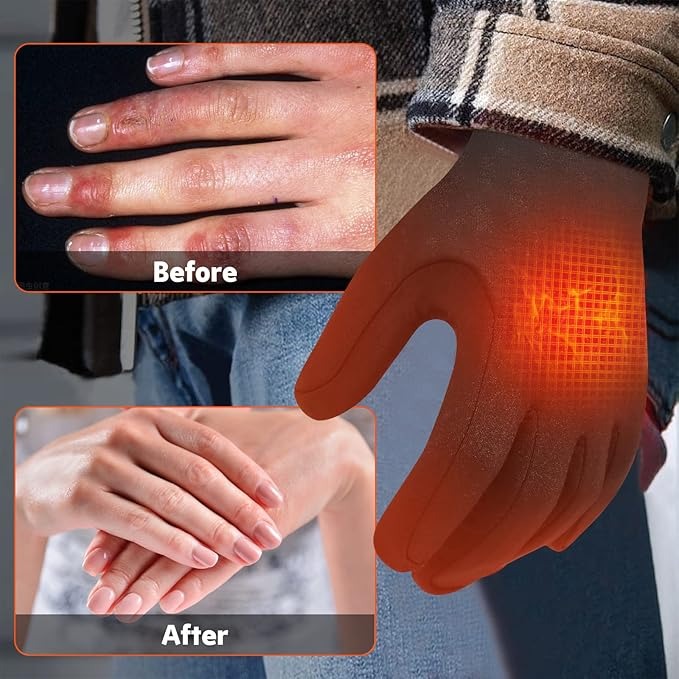 Rechargeable Heated Glove Liners with 7.4V Batteries & Dual Charger - Ultimate Warmth for Cold Weather Activities