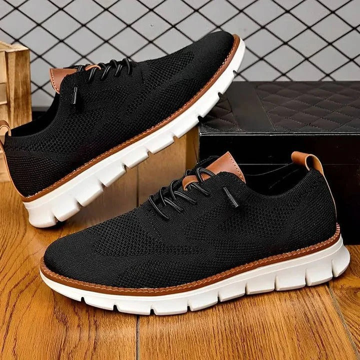 Men's Urban Casual Walking Shoes - Breathable Knit Upper & Wide Toe Box for Comfort