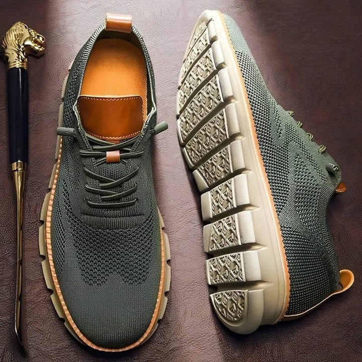 Men's Urban Casual Walking Shoes - Breathable Knit Upper & Wide Toe Box for Comfort