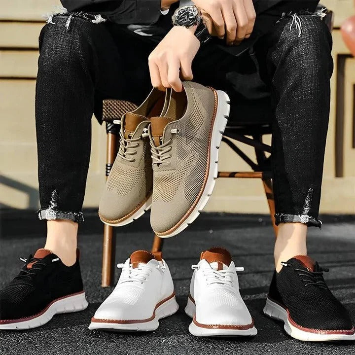 Men's Urban Casual Walking Shoes - Breathable Knit Upper & Wide Toe Box for Comfort