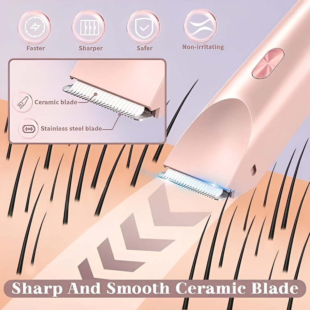 Women's Electric Shaver with Interchangeable Heads - Versatile Hair Removal for Smooth Skin