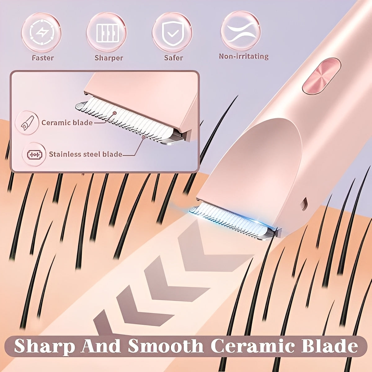 Women's Electric Shaver with Interchangeable Heads - Versatile Hair Removal for Smooth Skin