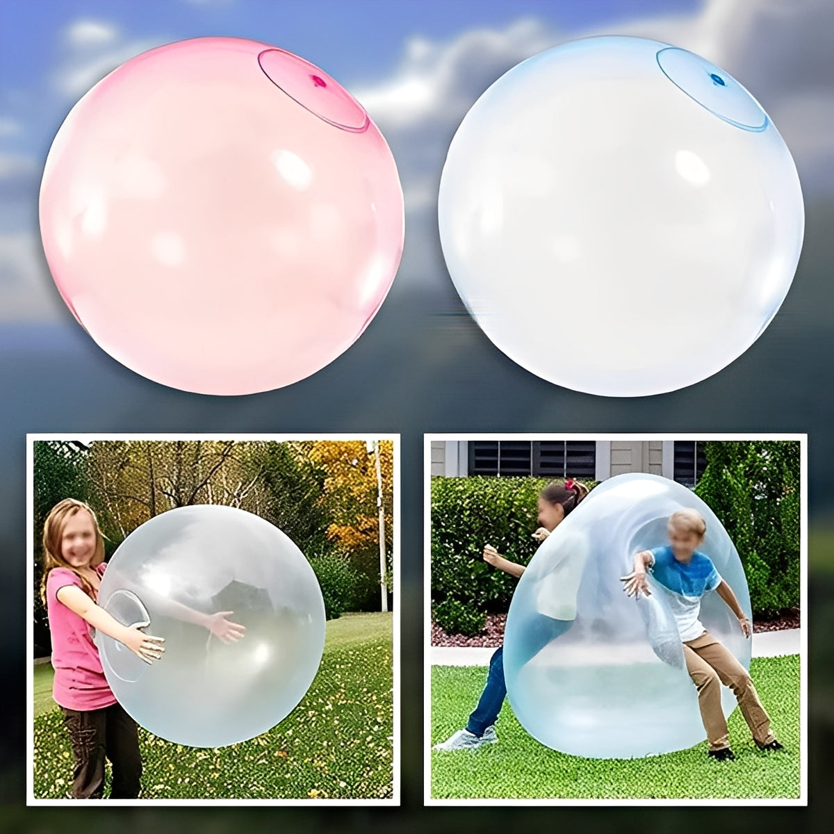Reusable Inflatable Bubble Ball Toy - Perfect for Outdoor Play and Fun Activities