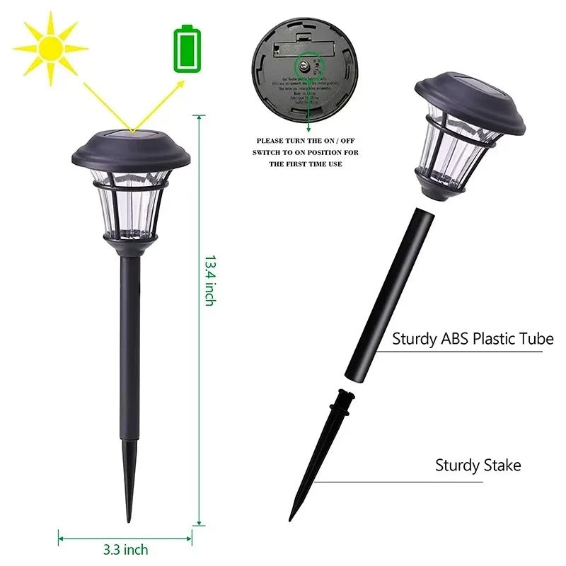 Set of 4 Outdoor Solar LED Garden and Pathway Lights - Eco-Friendly, Waterproof, and Energy-Efficient Lighting Solution