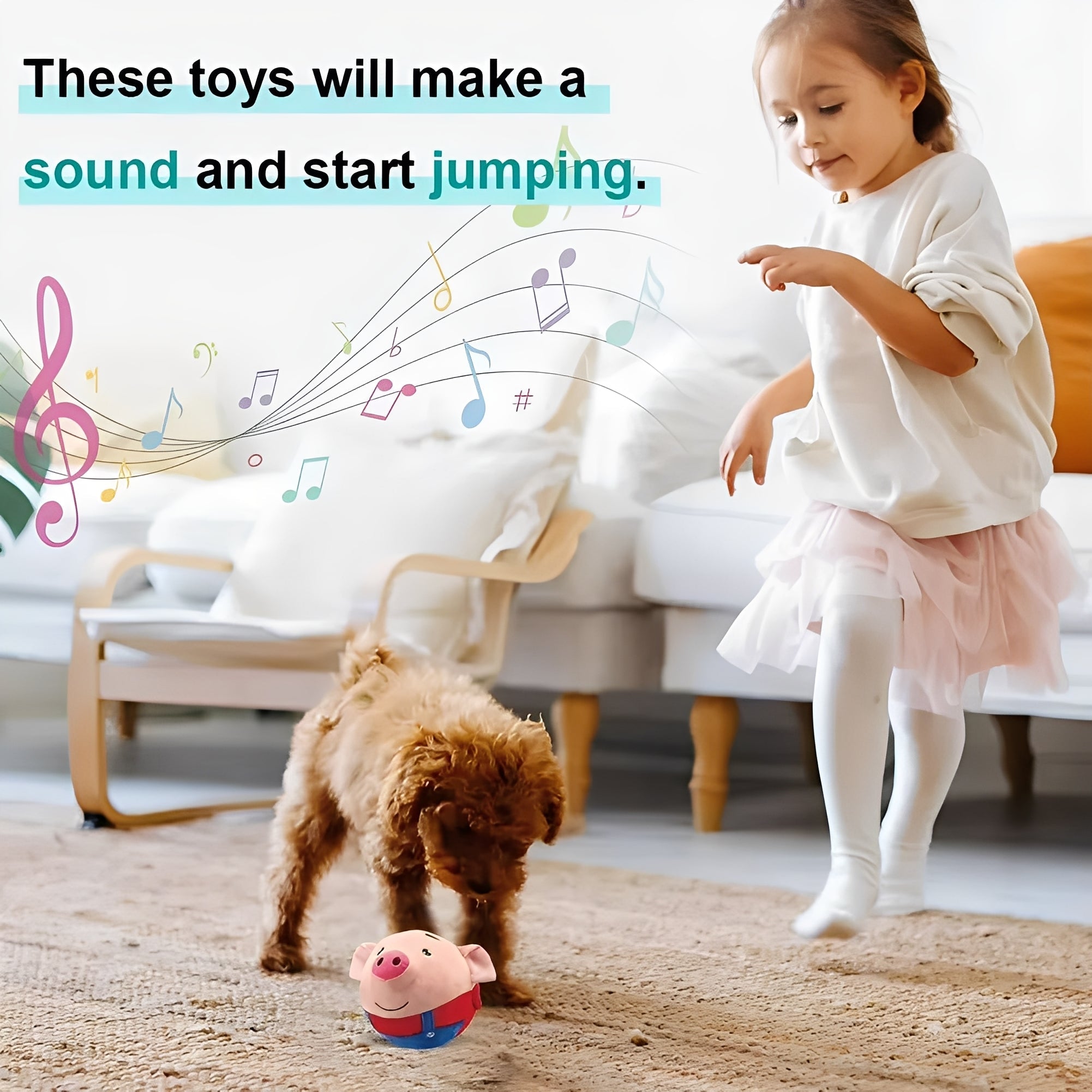 Interactive Dog Toy Ball with Touch-Activated Music & Motion Features - Engaging Playtime for Dogs