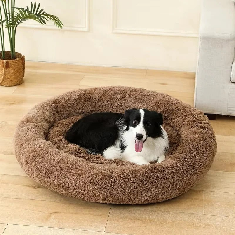 Luxurious Plush Pet Bed with Extra Cushioned Support for Ultimate Comfort