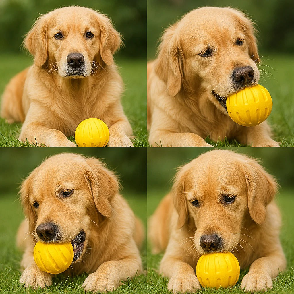 Durable Dog Ball Toy with Grooved Surface for Enhanced Grip and Playtime Fun
