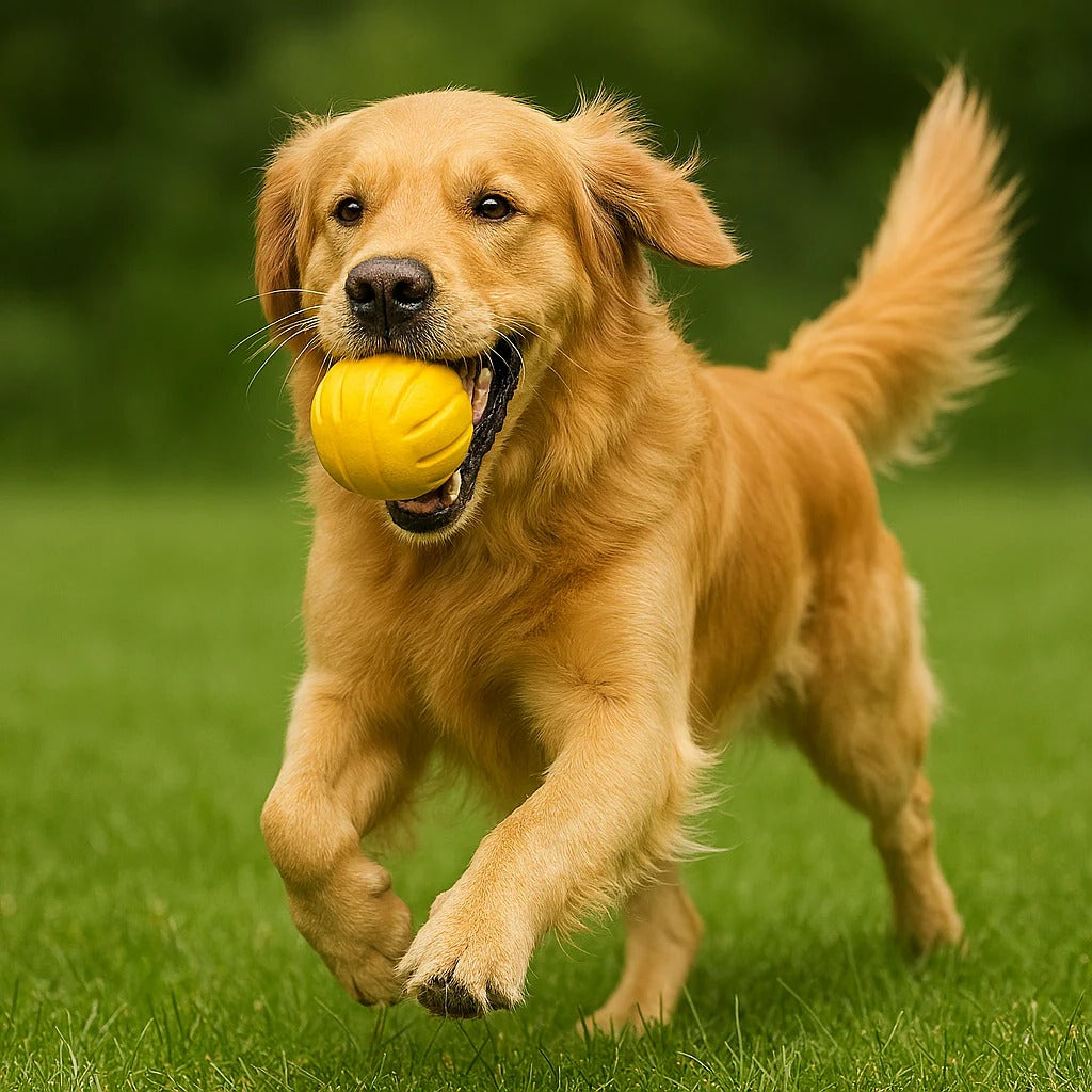 Durable Dog Ball Toy with Grooved Surface for Enhanced Grip and Playtime Fun