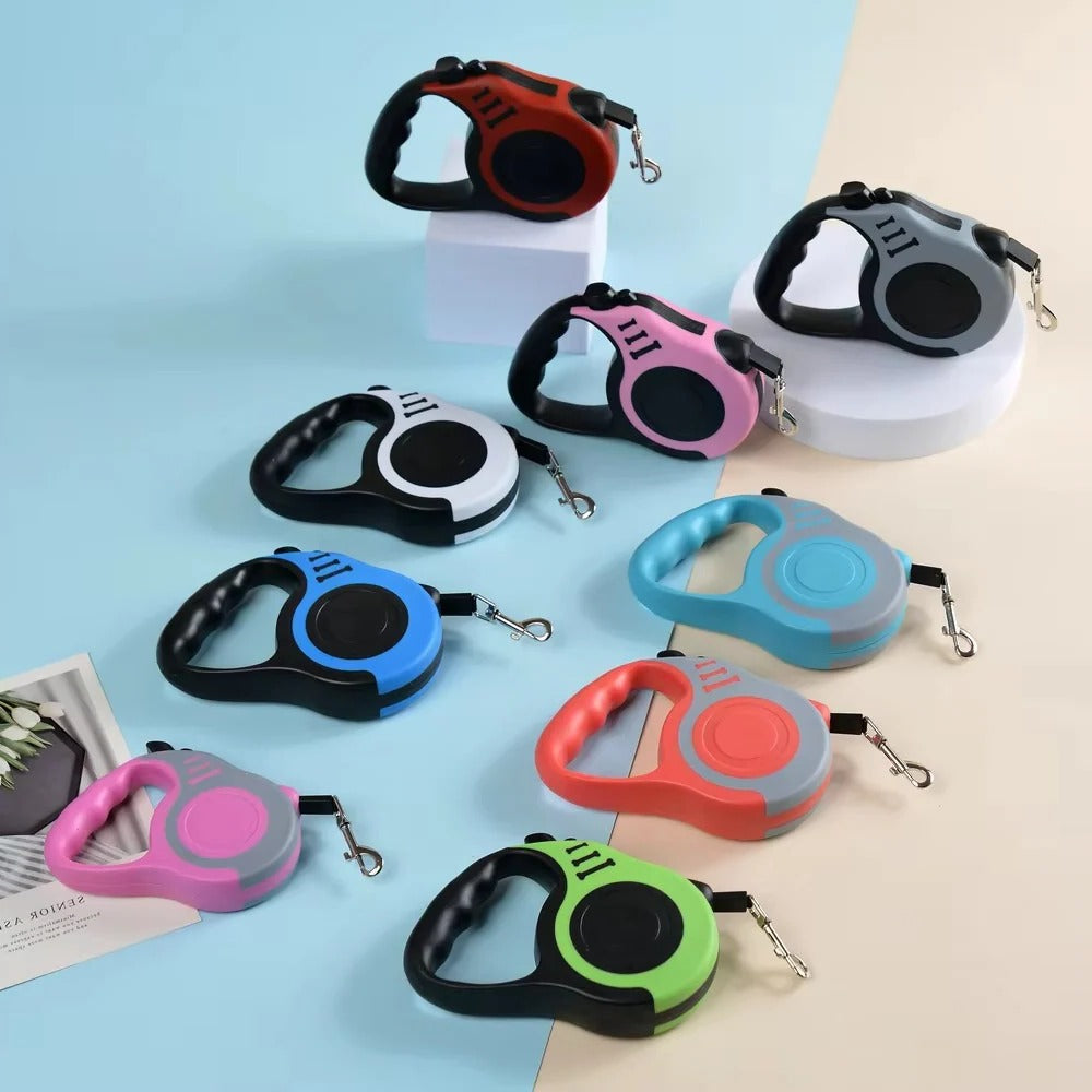 Durable Retractable Dog Leash with Strong Nylon Tape - Adjustable Length, Ergonomic Handle, Perfect for Small to Large Dogs