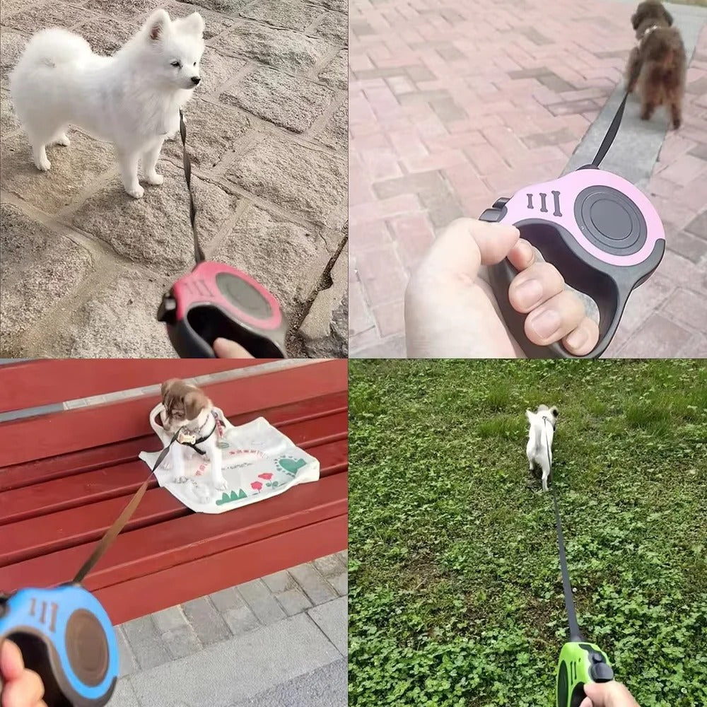 Durable Retractable Dog Leash with Strong Nylon Tape - Adjustable Length, Ergonomic Handle, Perfect for Small to Large Dogs