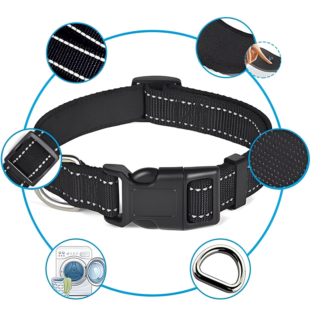 Adjustable Nylon Dog Collar with Durable Clip Buckle - Comfortable & Stylish Pet Accessory