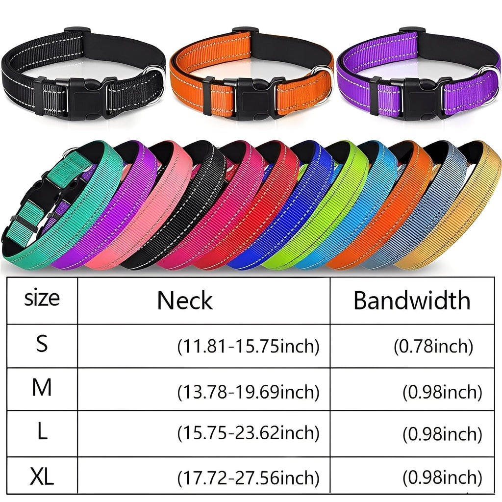 Adjustable Nylon Dog Collar with Durable Clip Buckle - Comfortable & Stylish Pet Accessory