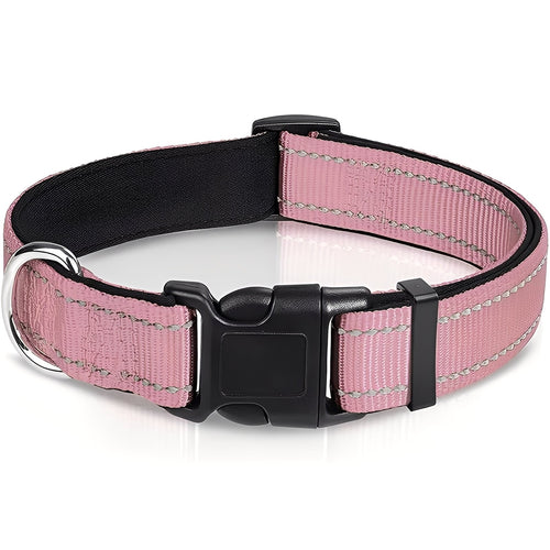 Adjustable Nylon Dog Collar with Durable Clip Buckle - Comfortable & Stylish Pet Accessory