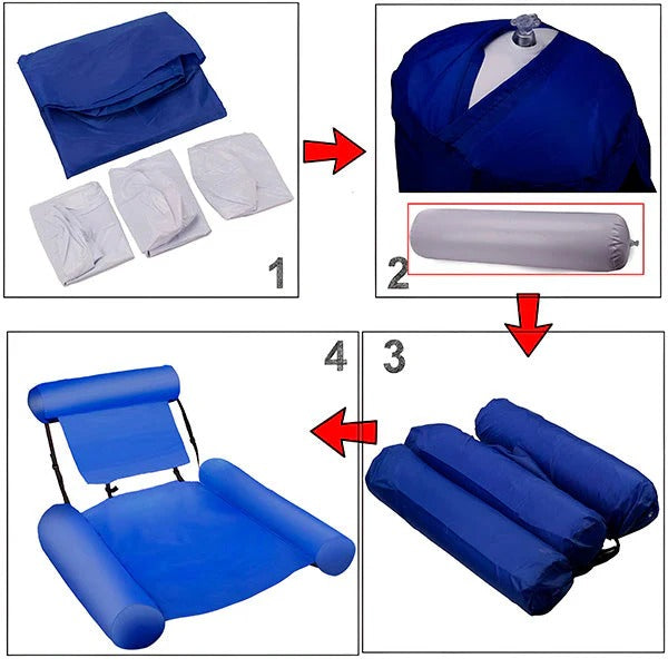 Comfortable Floating Water Chair with Backrest - Ideal for Pool and Beach Relaxation