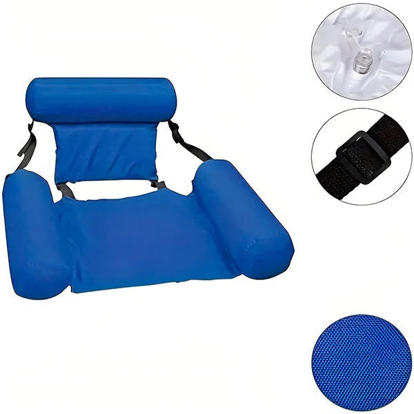 Comfortable Floating Water Chair with Backrest - Ideal for Pool and Beach Relaxation