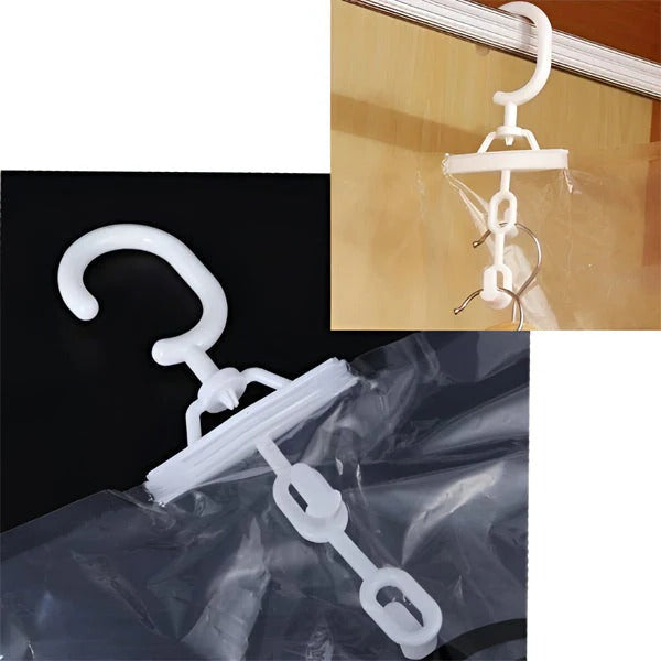 Set of 4 Hanging Vacuum Storage Bags for Closet Organization - Space-Saving, Durable & Reusable