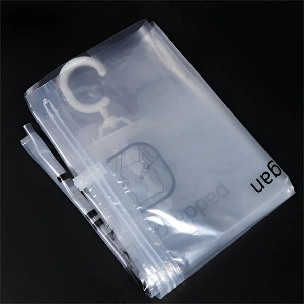 Set of 4 Hanging Vacuum Storage Bags for Closet Organization - Space-Saving, Durable & Reusable