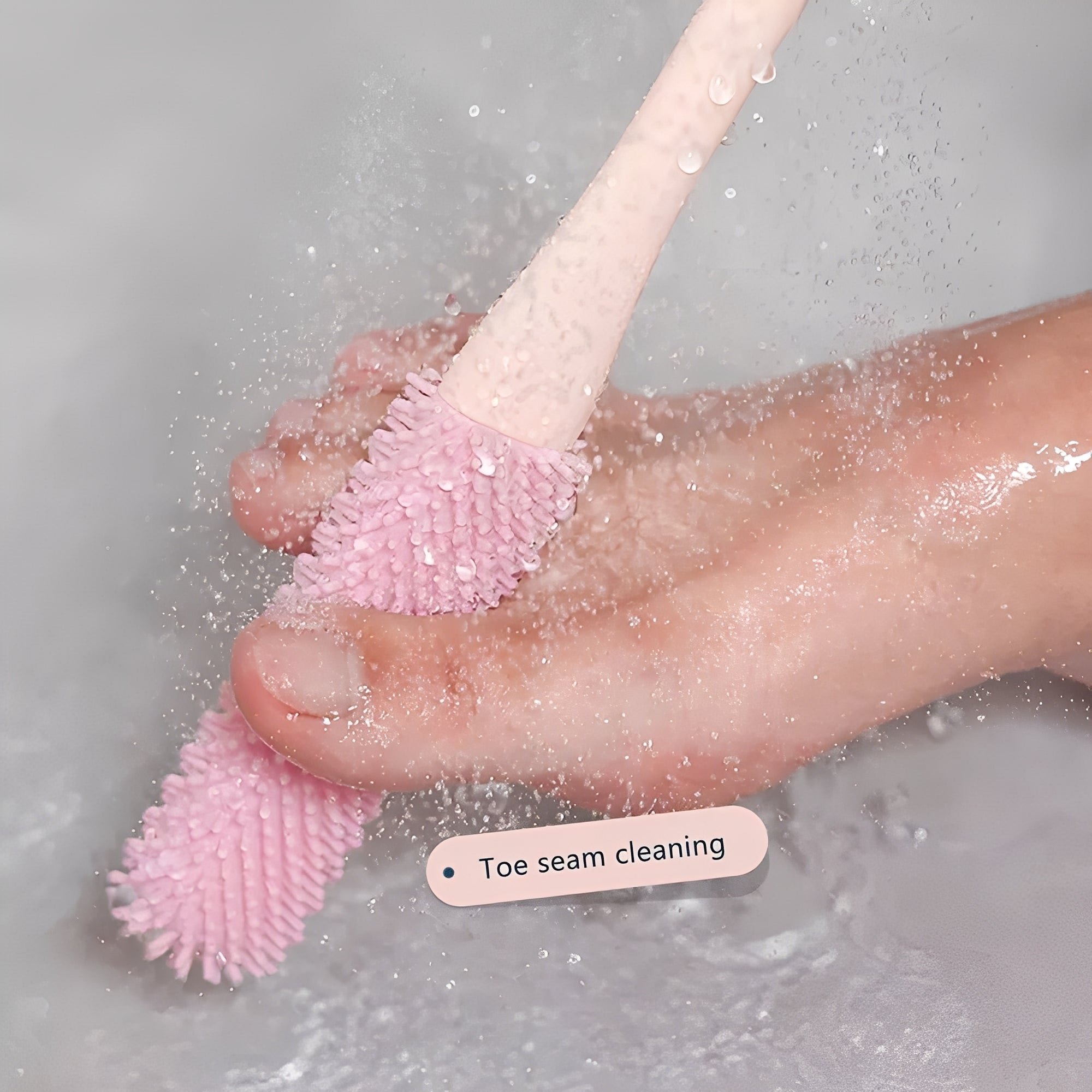 Toe Gap Cleaning Brush Set with Ergonomic Handle - 2 Piece Foot Care Tool for Deep Cleaning Between Toes