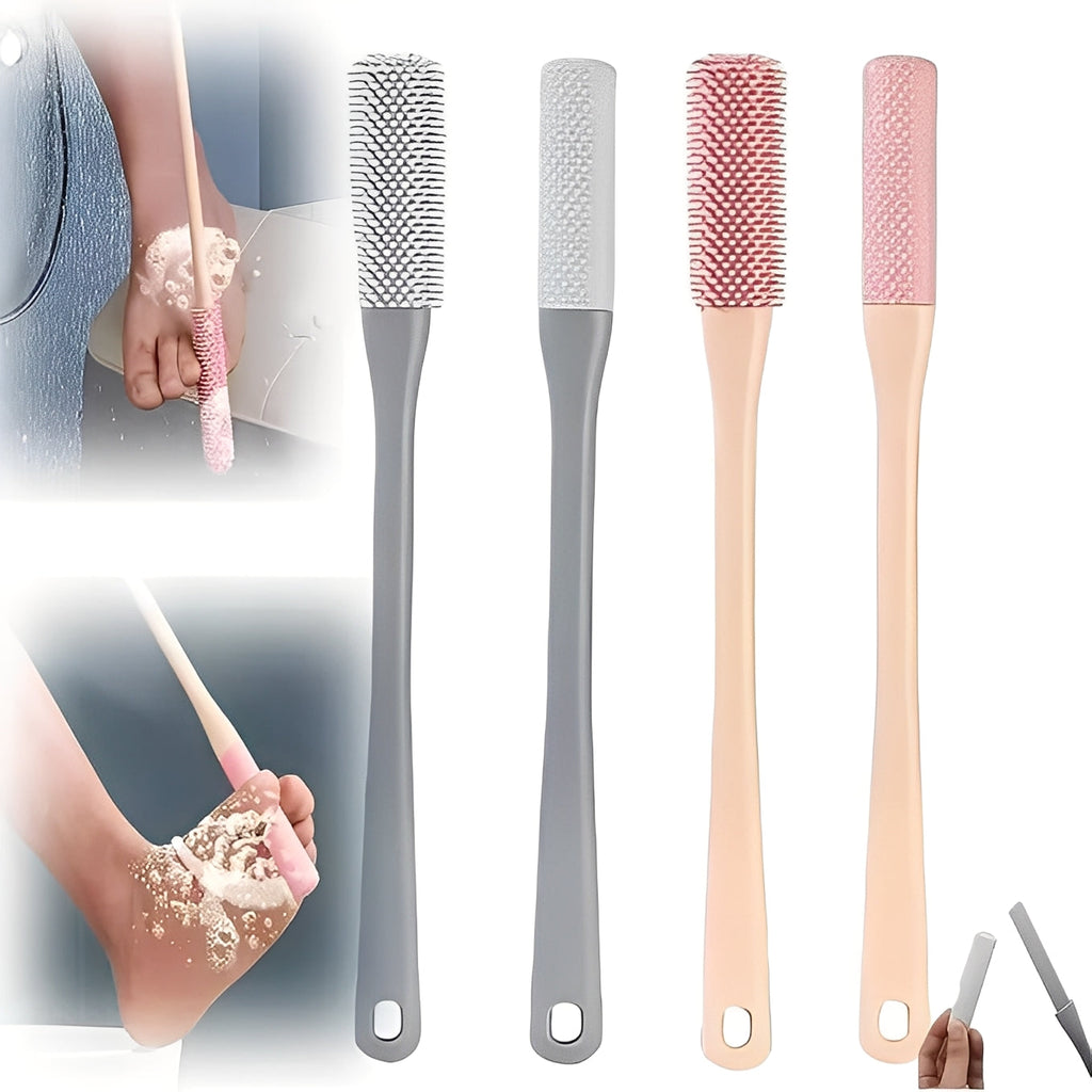 Toe Gap Cleaning Brush Set with Ergonomic Handle - 2 Piece Foot Care Tool for Deep Cleaning Between Toes