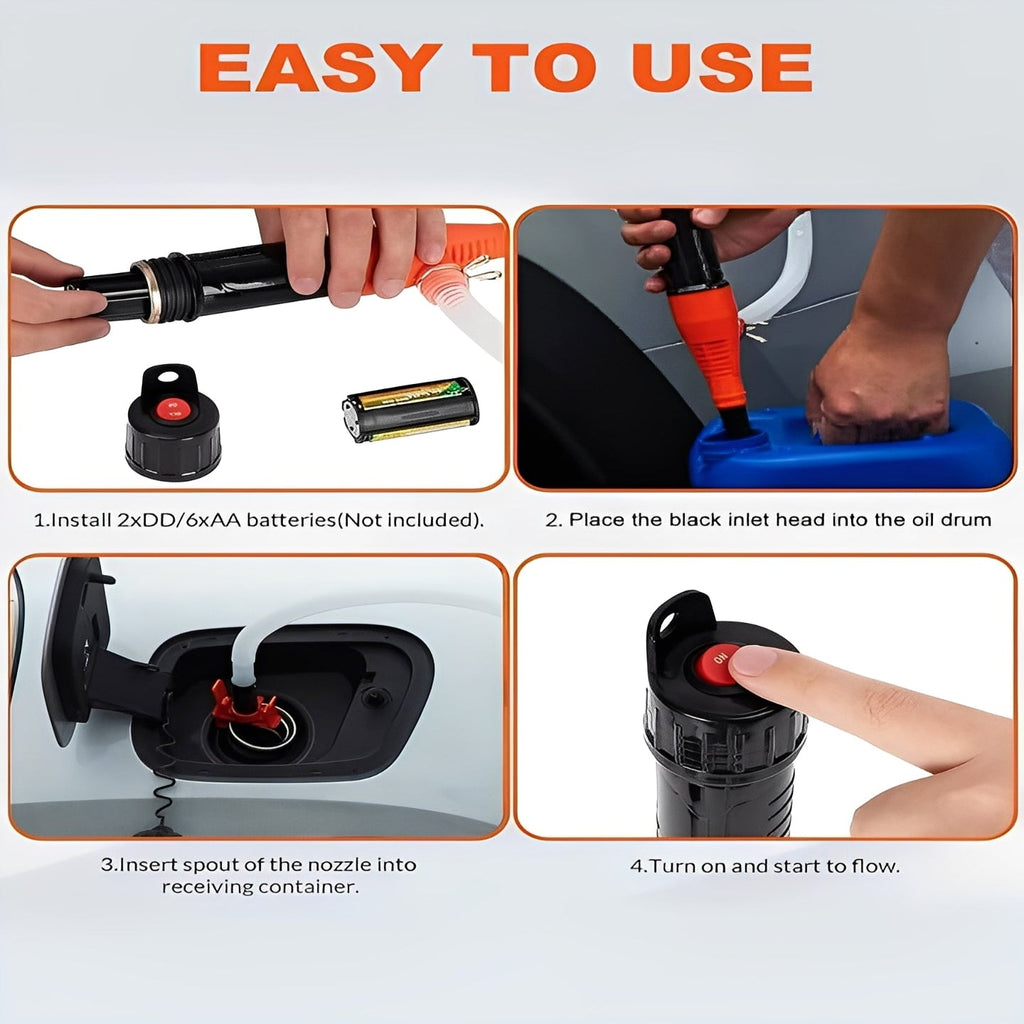 Portable Battery-Powered Electric Pump for Efficient Fuel & Fluid Transfer - Ideal for Cars, Boats, and Equipment