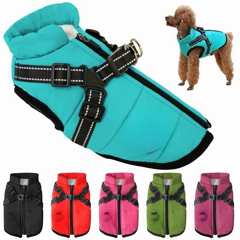 Premium Insulated Dog Coat with Built-In Harness - Perfect for Cold Weather Protection