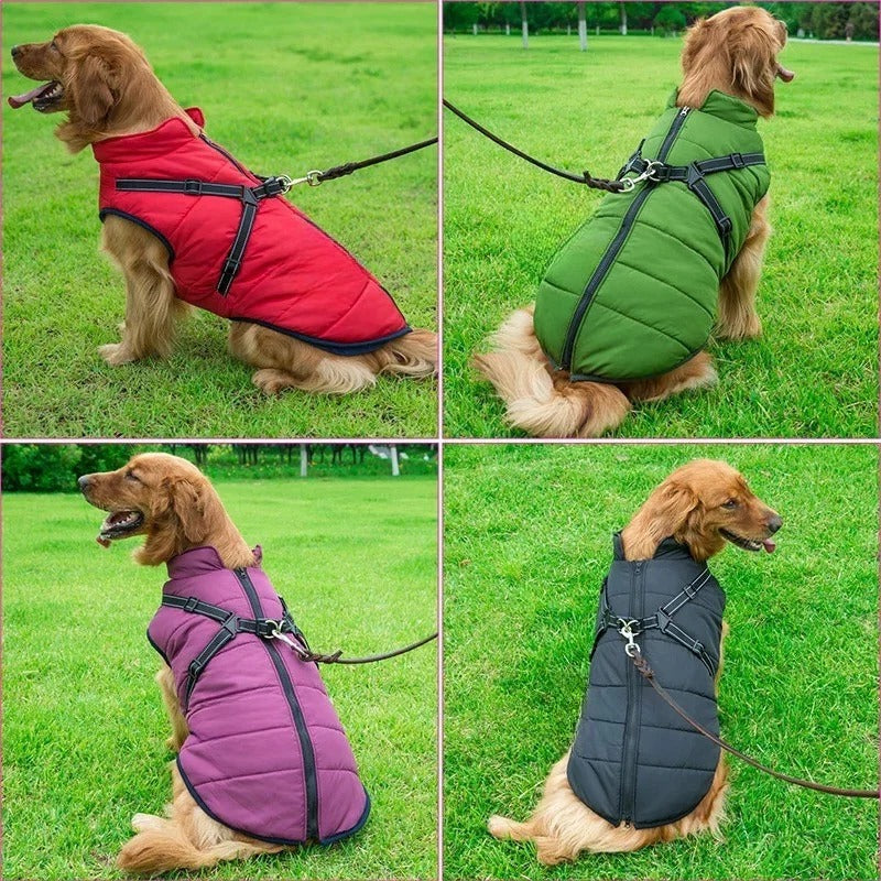 Premium Insulated Dog Coat with Built-In Harness - Perfect for Cold Weather Protection