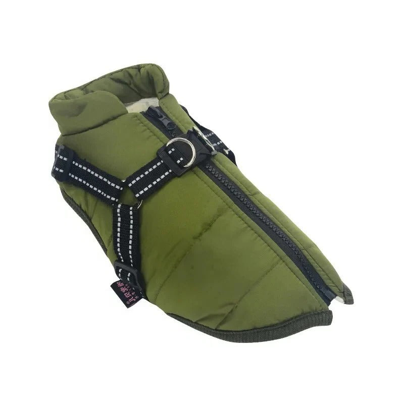 Premium Insulated Dog Coat with Built-In Harness - Perfect for Cold Weather Protection