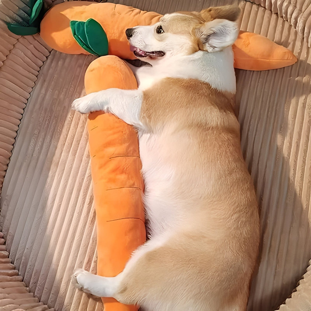 Interactive Plush Carrot Dog Toy with Sound - Soft, Squeaky Fun for Dogs