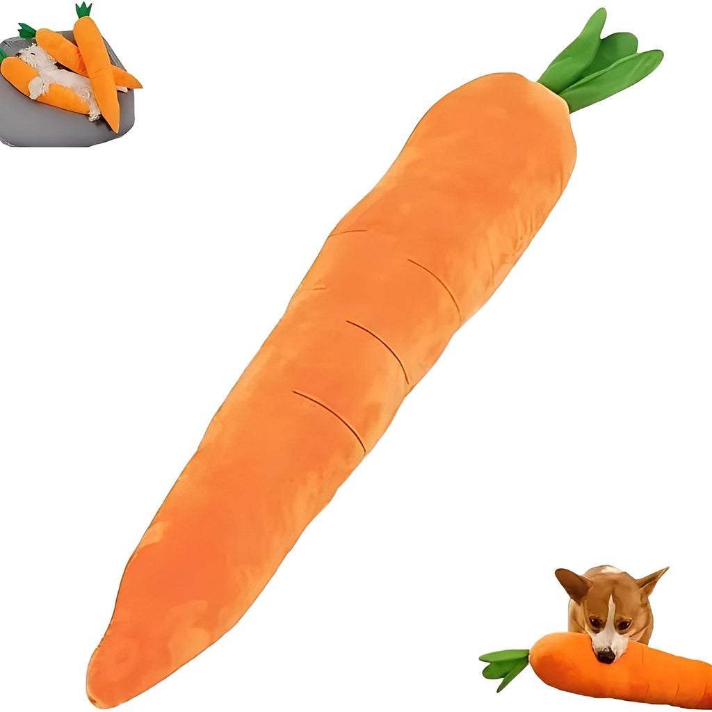 Interactive Plush Carrot Dog Toy with Sound - Soft, Squeaky Fun for Dogs