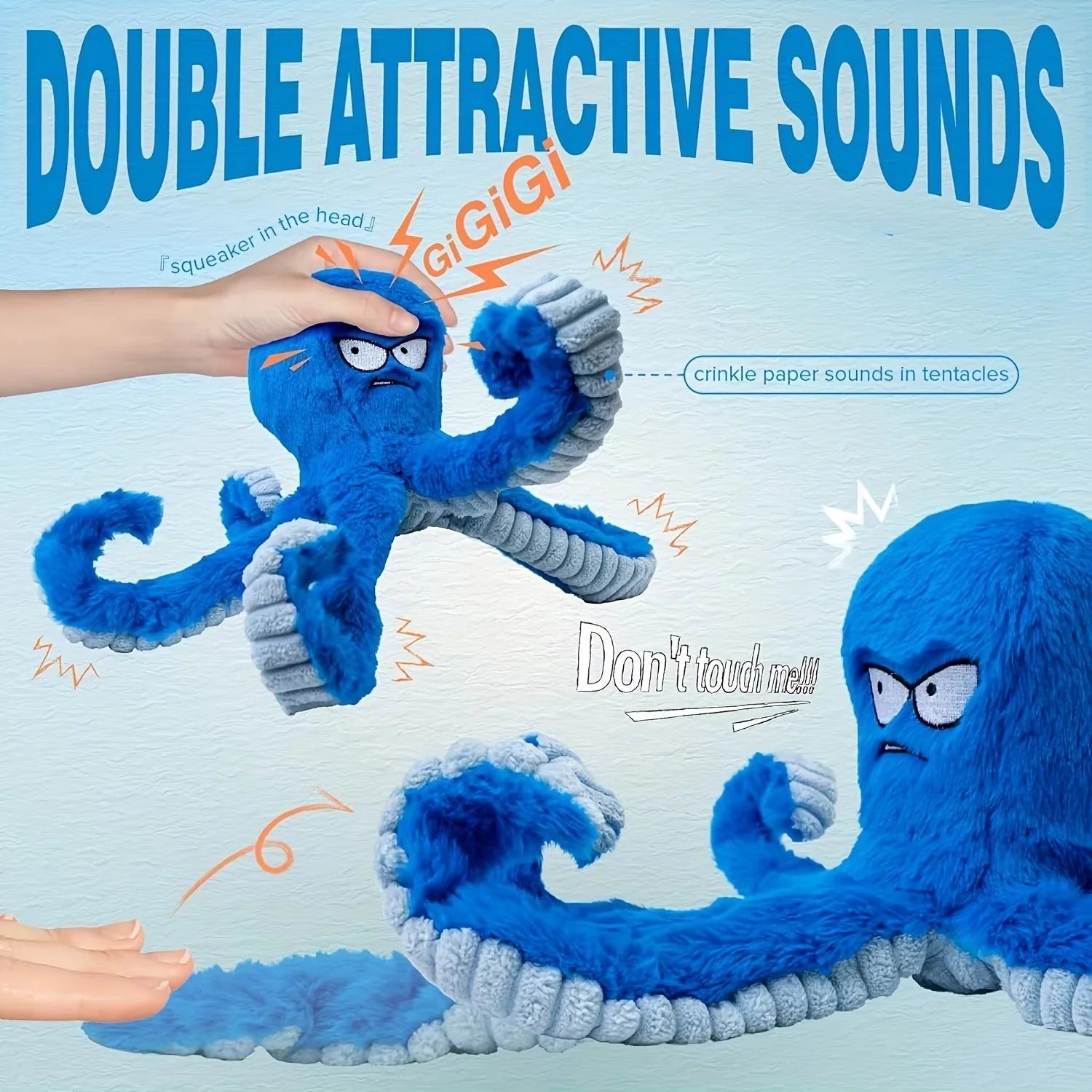 Interactive Plush Octopus Pet Toy with Sound – Perfect for Dogs and Cats