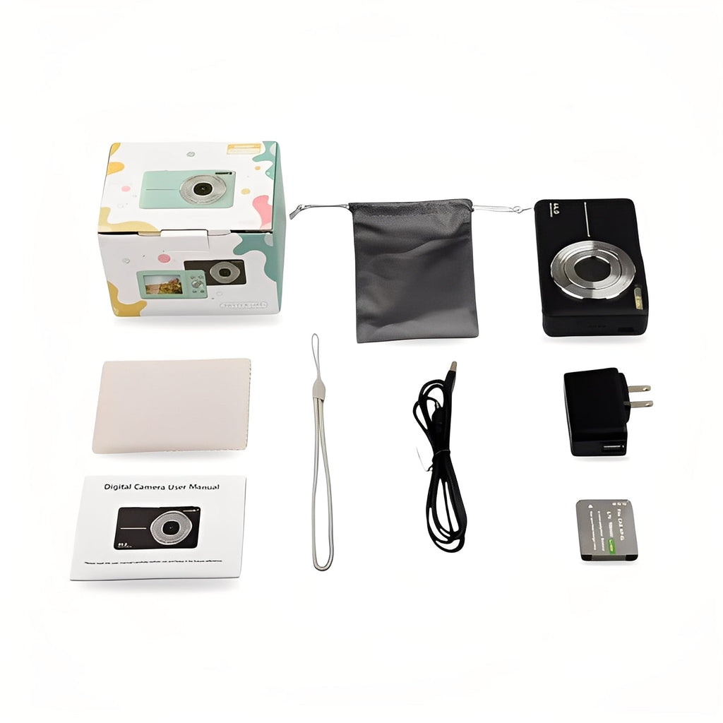 Portable Retro Digital Camera with Built-In Screen - Vintage Style, Compact Design, Perfect for Travel