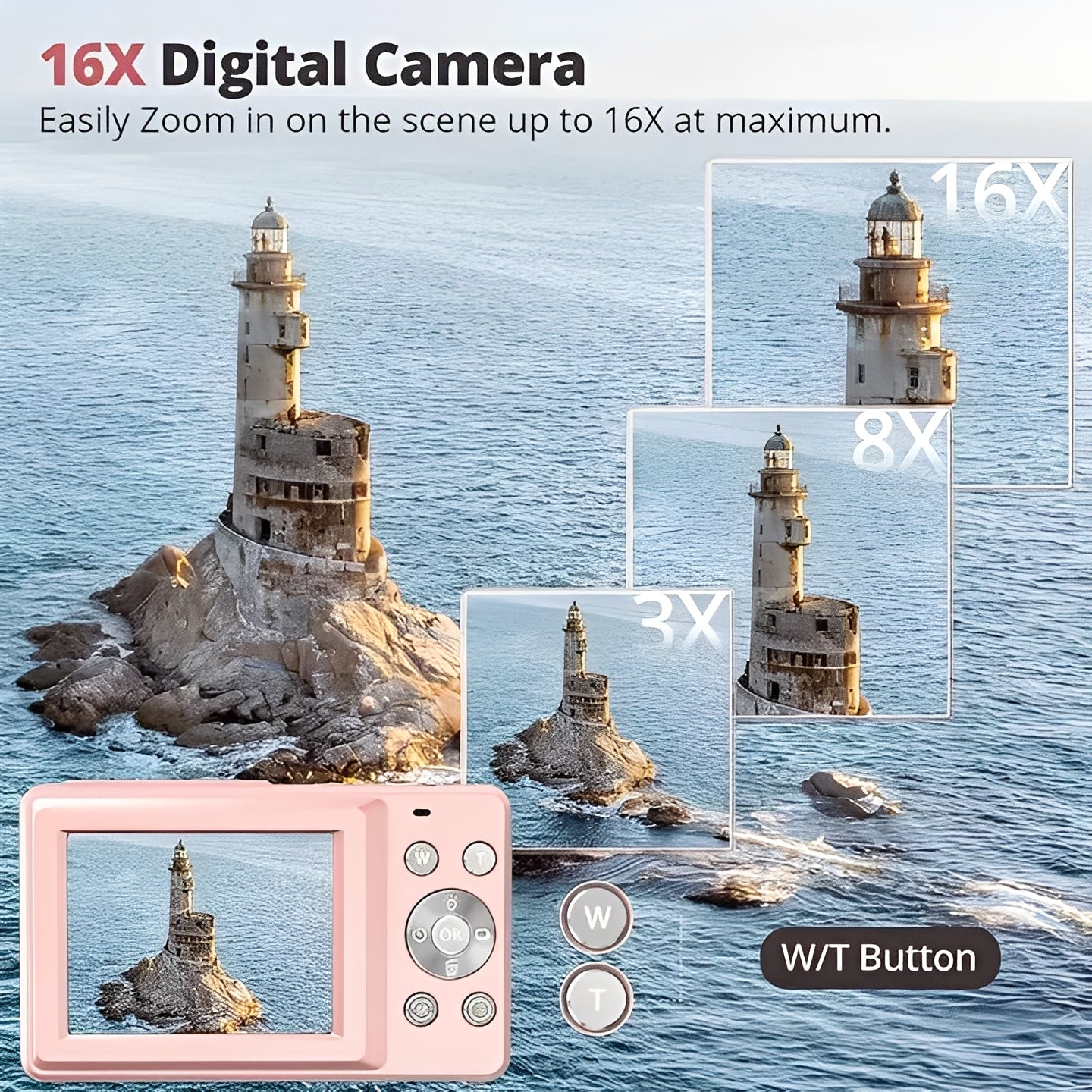Portable Retro Digital Camera with Built-In Screen - Vintage Style, Compact Design, Perfect for Travel